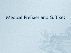 Medical Prefixes and Suffixes and English roots 2003