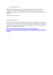 Jenis Sistem Kontrol: Manual, Semi Otomatis, dan Otomatis