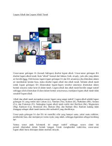 Logam Alkali dan Logam Alkali Tanah
