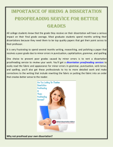 Importance Of Hiring A Dissertation Proofreading Service For Better Grades