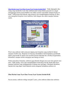 Obat Herbal Anus Nyeri Dan Terasa Nyut Nyutan Setelah BAB