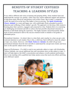 BENEFITS OF STUDENT CENTERED TEACHING & LEARNING STYLES