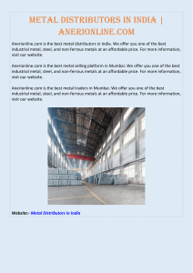 Metal Distributors In India  Anerionline.com