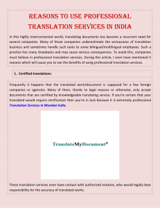 Reasons To Use Professional Translation Services In India