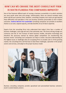 How can we choose the best consultant firm in South Florida for companies improve