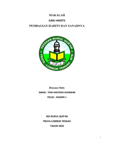 MAKALAH HADITS
