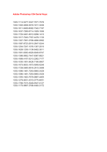 Adobe Photoshop CS4 Serial Keys