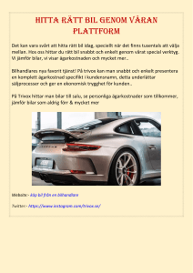 Hitta r&auml;tt bil genom v&aring;ran plattform