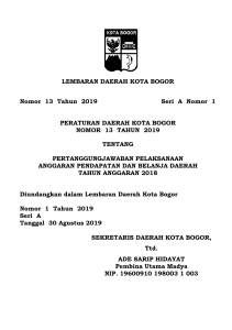 perda kota bogor 2019