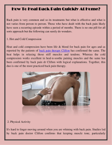How To Heal Back Pain Quickly At Home?