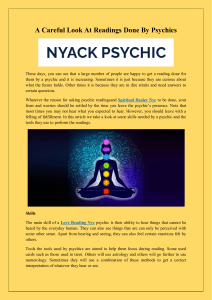 A Careful Look At Readings Done By Psychics