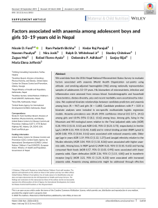Factors associated with anaemia among adolescent