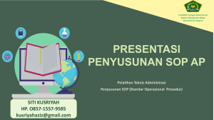 Penyusunan SOP AP: Presentasi Pelatihan Administrasi