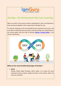 DevOps : An Achievement Not Just Learning!
