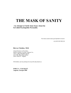 mask of sanity - psychology