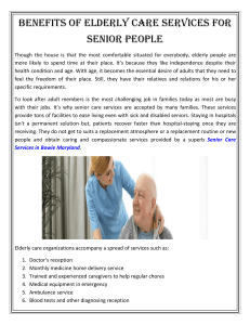 Benefits Of elderly Care serviCes fOr seniOr PeOPle
