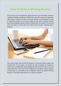 How To Write A Winning Resume