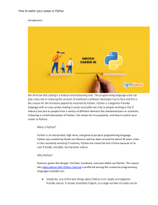 How to switch career in Python