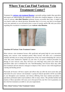 Where You Can Find Varicose Vein Treatment Center