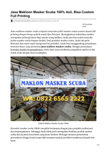 Jasa Makloon Masker Scuba 100% Asli Bisa Custom Full Printing WA 082265652222 - produsenmaskerdlidir.com