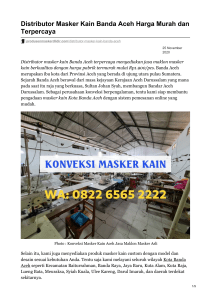 Distributor Masker Kain Banda Aceh Harga Murah dan Terpercaya Order WA 0822-6565-2222