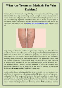 What Are Treatment Methods For Vein Problem