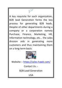 B2b Lead Generation in Usa Sales-hawk.com