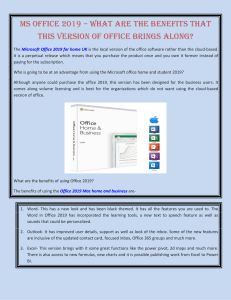 MS Office 2019 – What are the benefits that this version of office brings along