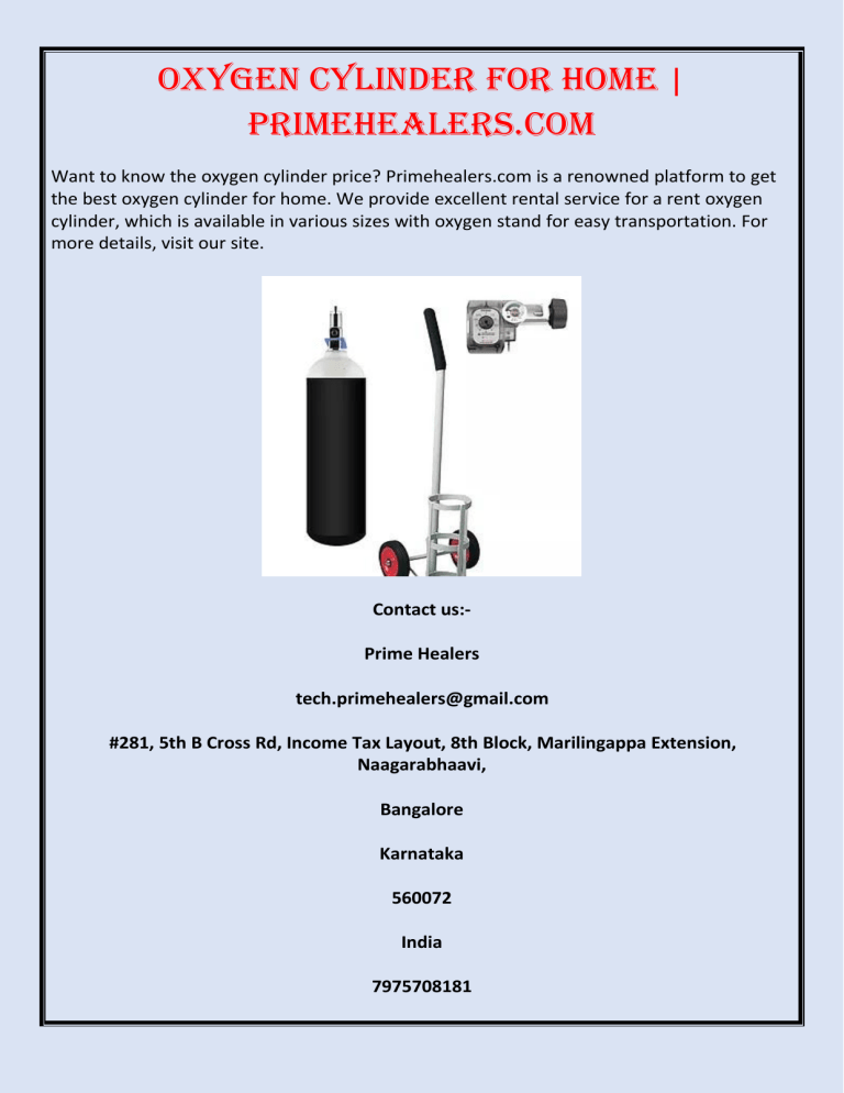 Oxygen Cylinder for Home