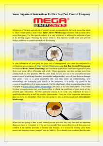 Some Important Instructions To Hire Best Pest Control Company