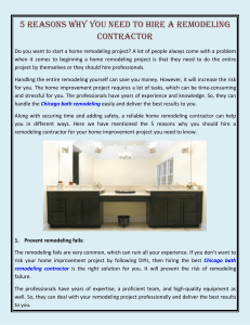 5 Reasons Why You Need to Hire a Remodeling Contractor