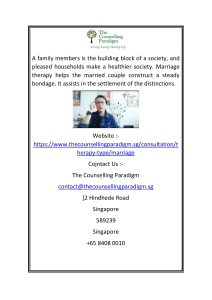Marriage Counselling Singapore  The Counselling Paradigm