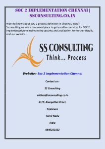 SOC 2 Implementation Chennai  Ssconsulting.co.in