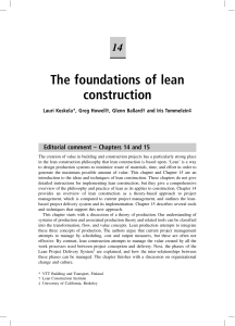 The Foundation of lean construktion