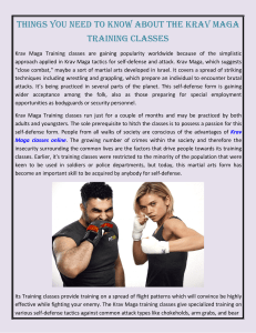 Things You Need To Know About The Krav Maga Training Classes