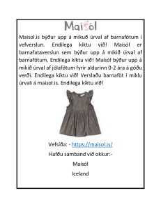 Barnav&ouml;rur til s&ouml;lu &aacute; g&oacute;&eth;u ver&eth;i  Maisol