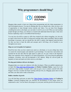 Why programmers should blog