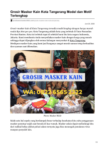 Grosir Masker Kain Kota Tangerang Model dan Motif Terlengkap - WA: 0822-6565-2222