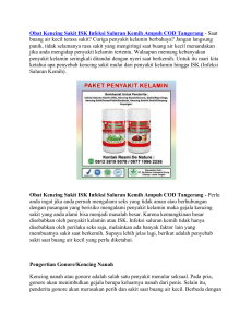 Obat Kencing Sakit ISK Infeksi Saluran Kemih Ampuh COD Tangerang