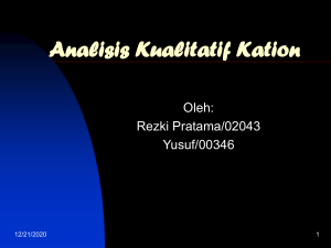 Pendahuluan Pemisahan Golongan Kation