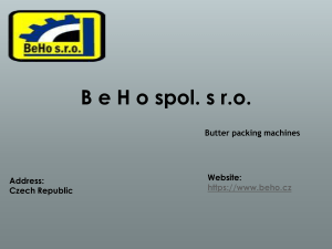 Butter packing machines by B e H o spol. s r.o.