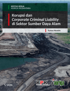 Korupsi dan Corporate Criminal Liability di Sektor SDA Yunus Husein