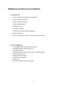 Perbedaan Sel Hewan dan Tumbuhan