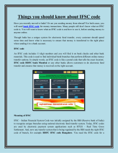 Things you should know about IFSC code