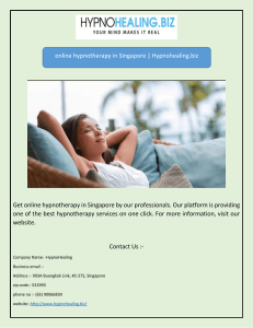 online hypnotherapy in Singapore