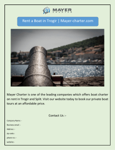 Rent a Boat in Trogir | Mayer-charter.com