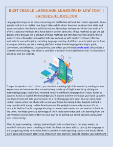 Best Creole Language Learning In Low Cost  Jacquesjulmice.com