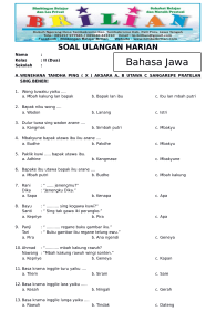 Soal Bahasa Jawa Kelas 2 SD Bab 1 Diri Sendiri dan Kunci Jawabannya (www.bimbelbrilian.com)