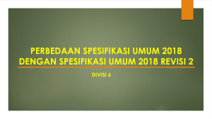SPESIFIKASI UMUM 2018 DIVISI 6