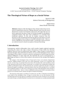 The Theological Virtue of Hope as a Social Virtue